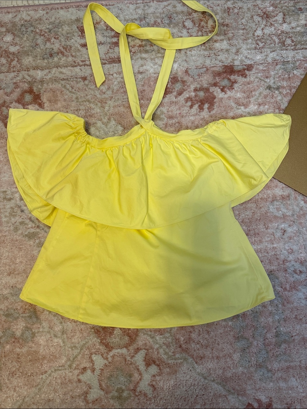 Rebecca Taylor Yellow Off-Shoulder Halter Camisole